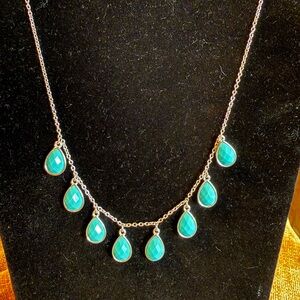 Elegant Liz Claiborne Teardrop Necklace in Turquoise